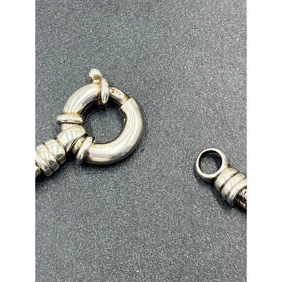 Sterling Silver 925 STG Three Strand Lg  Spring Ring Closure Bracelet 13 Grams - Picture 4 of 7